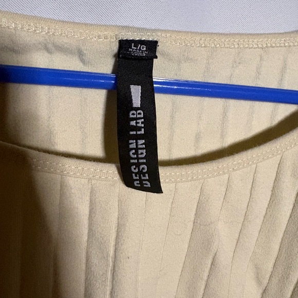 Design Lab Ribbed Beige Crop Top - Picture 2 of 2